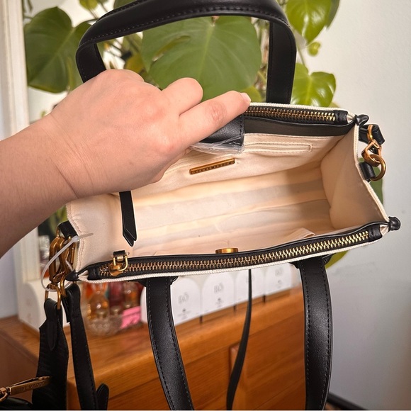 NWT Steve Madden Black and Cream Studded mini tote - Picture 9 of 10